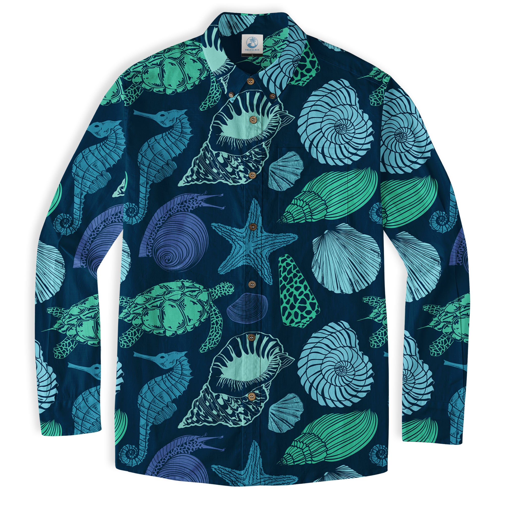 Turtle Aloha Shirt, Turtle Ocean Hawaiian Shirt - The Palmix