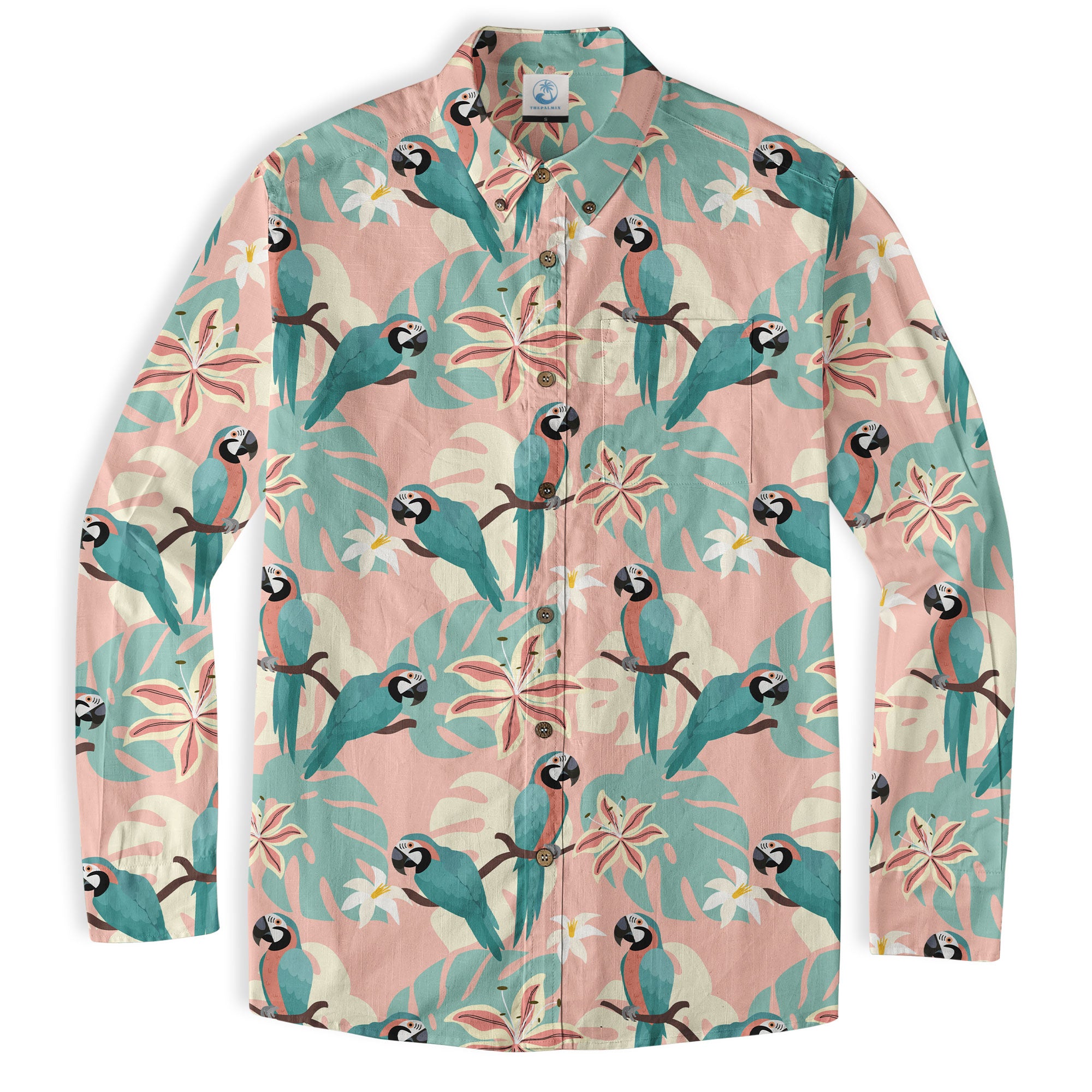 Tropical Parrot Summer Hawaiian Shirt, Colorful Parrot Flowers Pattern Hawaii Shirt - The Palmix