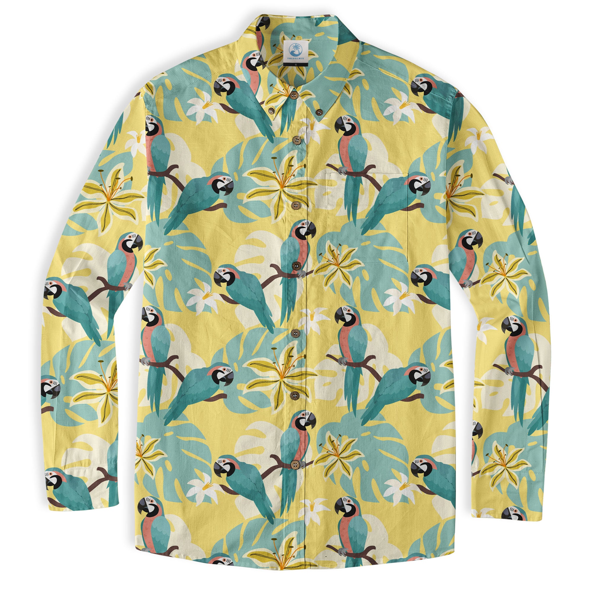 Tropical Parrot Summer Hawaiian Shirt, Colorful Parrot Flowers Pattern Hawaii Shirt - The Palmix