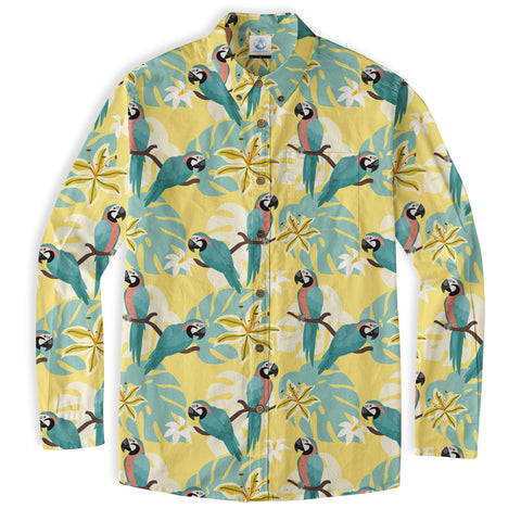 Tropical Parrot Summer Hawaiian Shirt, Colorful Parrot Flowers Pattern Hawaii Shirt - The Palmix