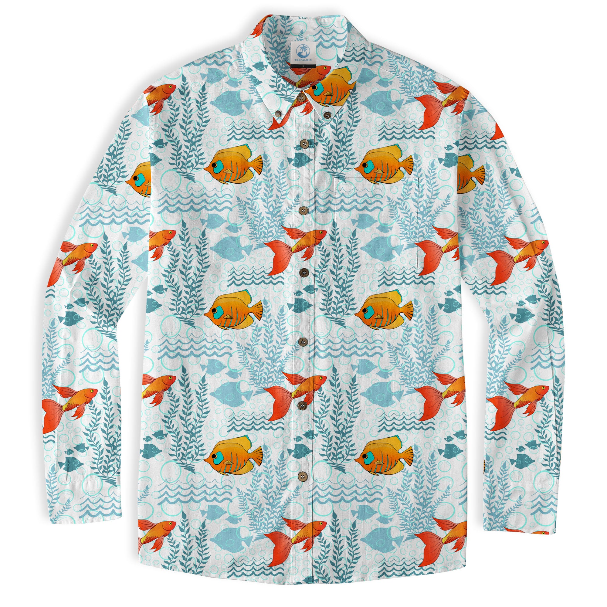 Sea Ocean Fish Women's Hawaiian Shirt, Sea Ocean Fish Print - The Palmix