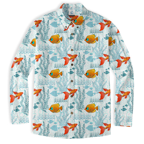 Sea Ocean Fish Women's Hawaiian Shirt, Sea Ocean Fish Print - The Palmix