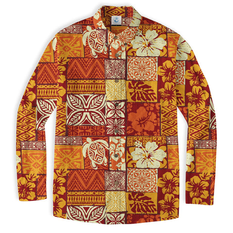 Maori Pattern Short Sleeve Luau Beach Aloha Hawaiian Shirt, Vintage Hawaiian Pattern Shirt - The Palmix