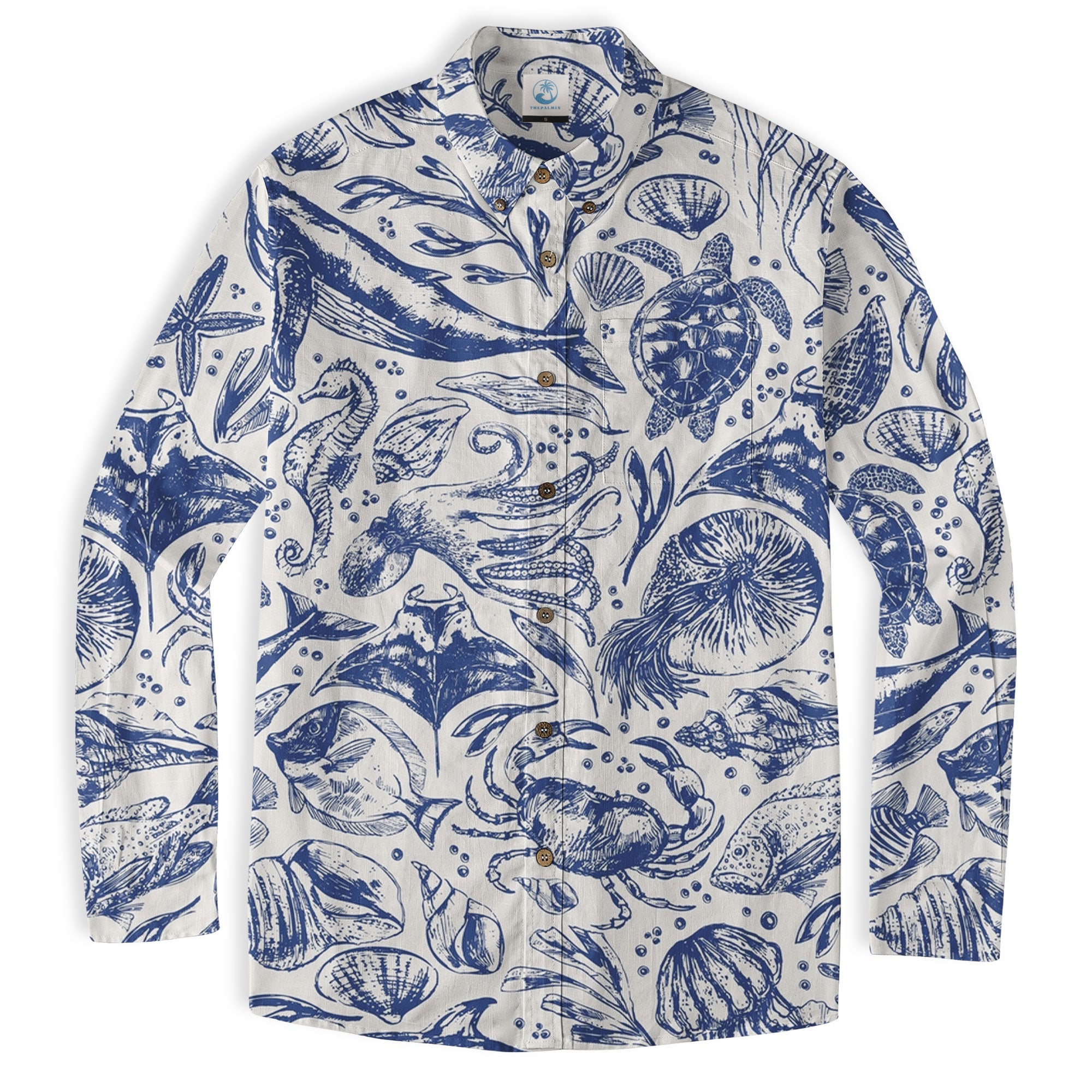 Ocean Animal Pattern Hawaii Shirt, Turtle Hawaiian Shirt for Men Women - The Palmix