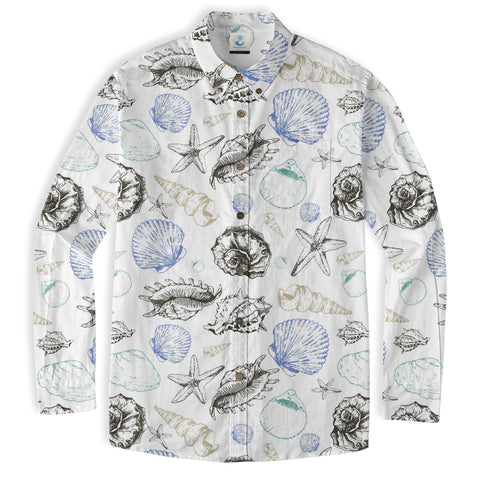 Sea Shells Animal Pattern Hawaii Shirt, Turtle Sea Shells Hawaiian Shirt for Men Women - The Palmix