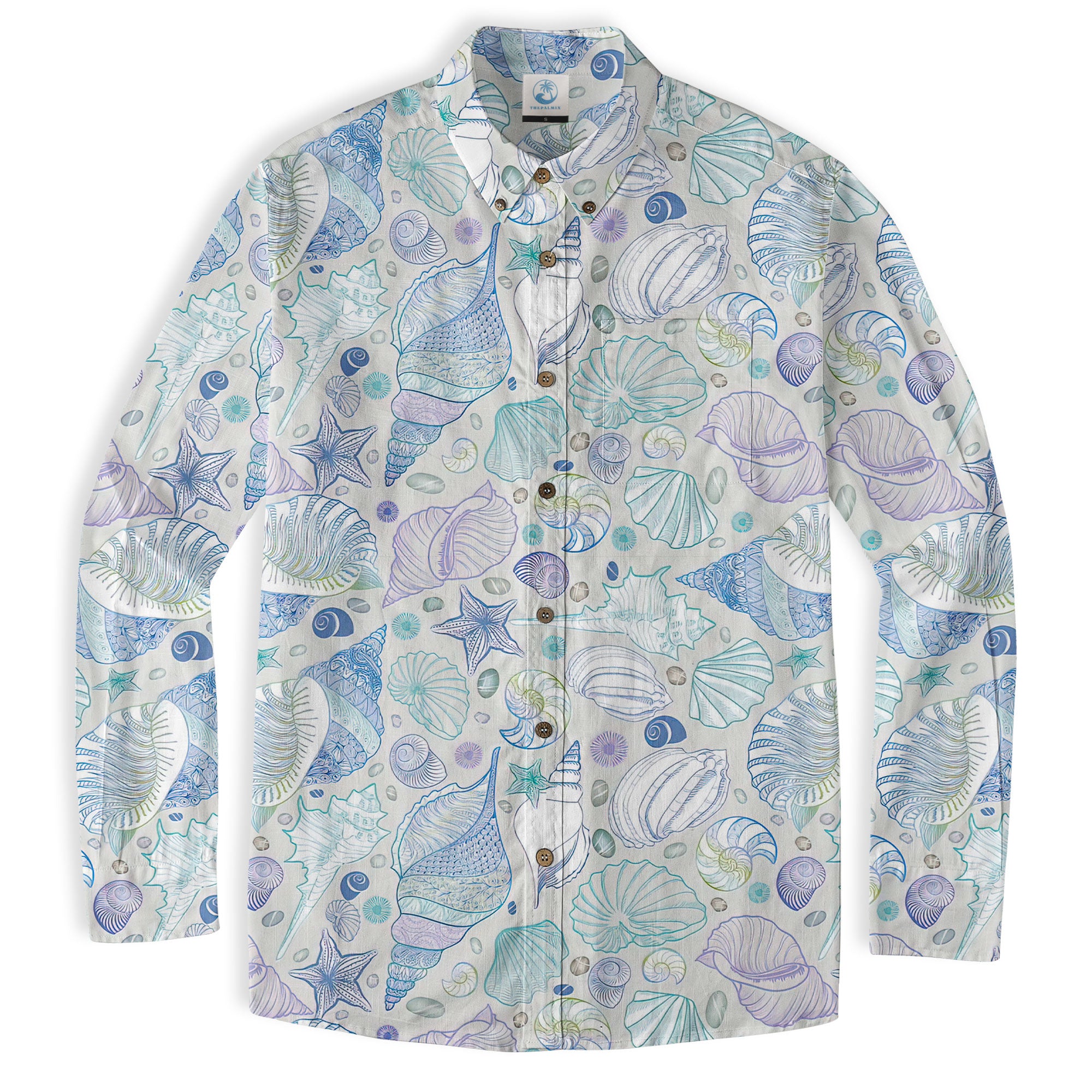 Sea Shells Animal Pattern Hawaii Shirt, Turtle Sea Shells Hawaiian Shirt for Men Women - The Palmix