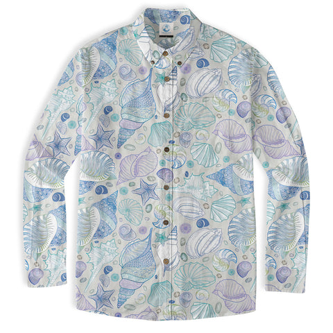 Sea Shells Animal Pattern Hawaii Shirt, Turtle Sea Shells Hawaiian Shirt for Men Women - The Palmix
