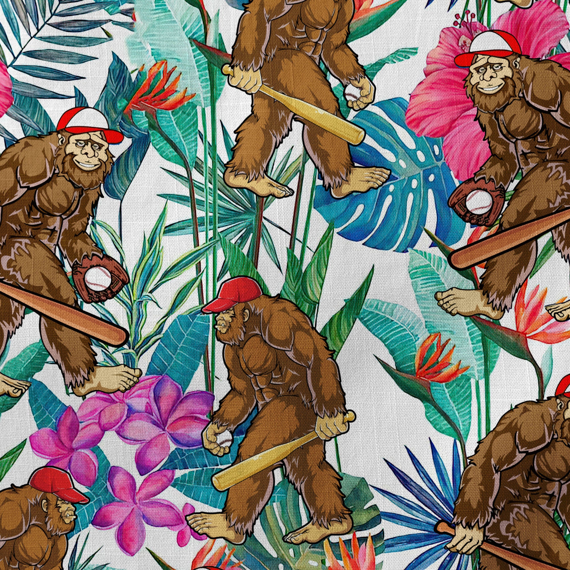 Bigfoot Baseball Hawaiian Shirt, Bigfoot Aloha Hawaii Shirt - The Palmix