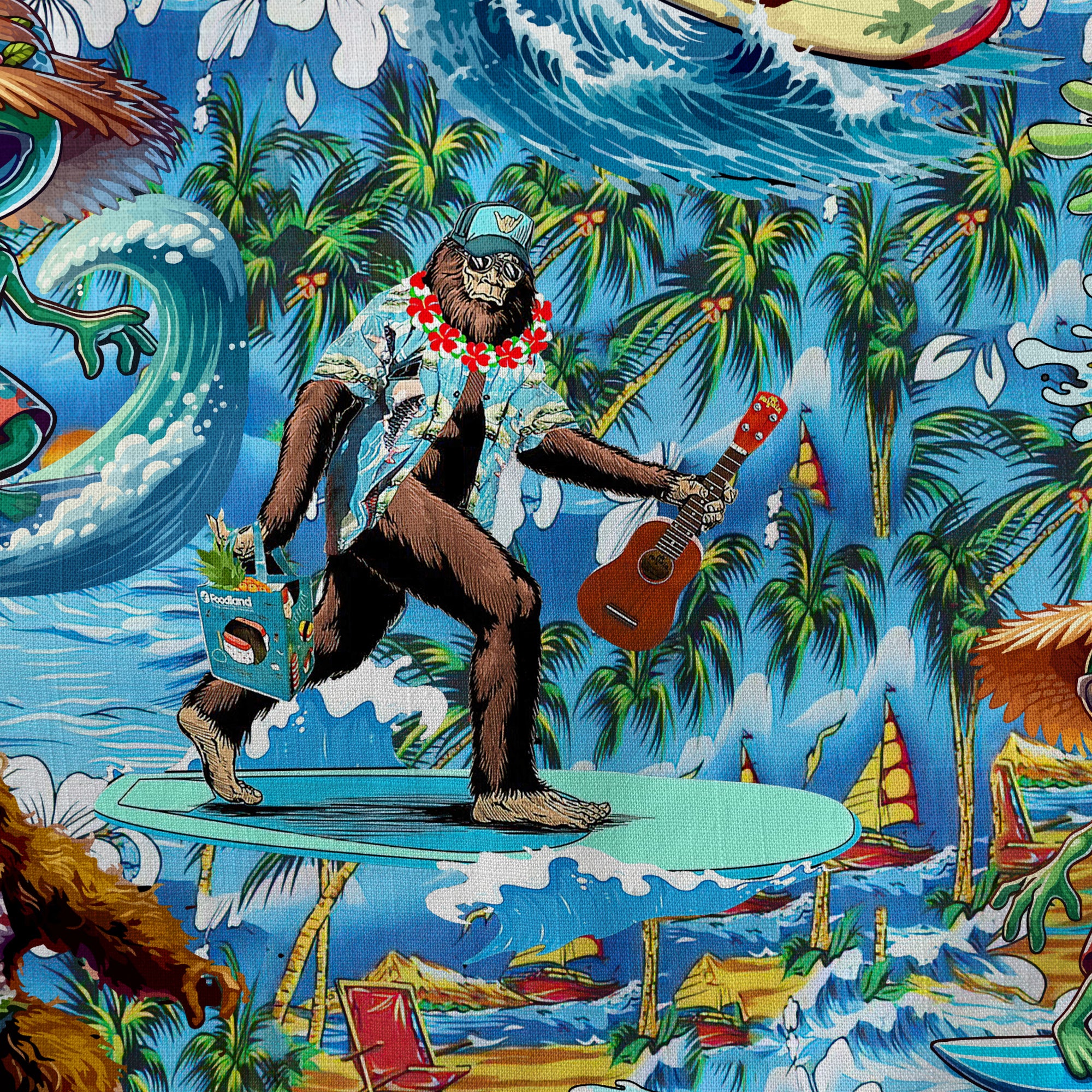 Bigfoot Baseball Hawaiian Shirt, Bigfoot Aloha Hawaii Shirt - The Palmix