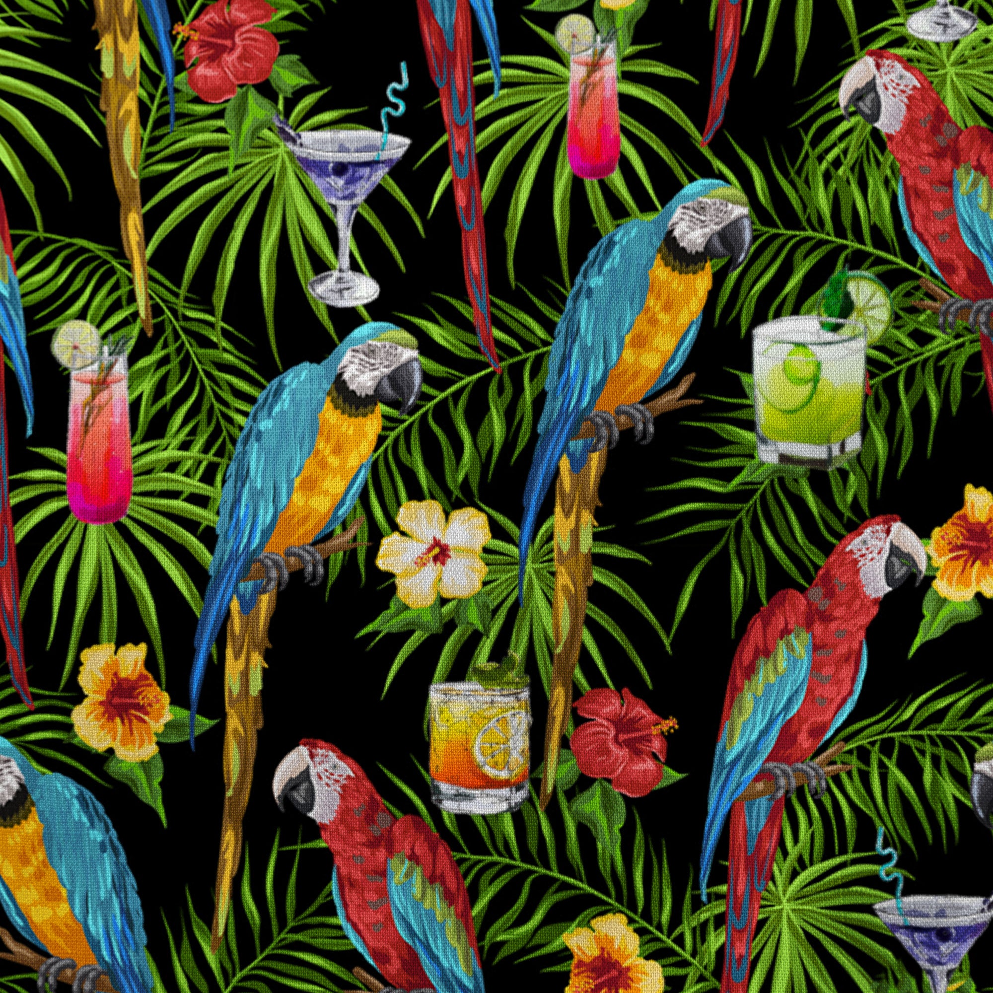 Parrot Hawaiian Long Sleeve Shirt, Tropical Hawaiian Long Shirt, Summer Hawaiian Beach Shirt - The Palmix