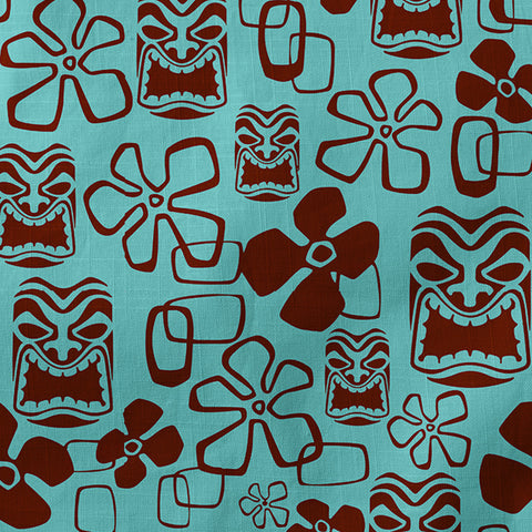 Tiki Mask Pattern Hawaiian Shirt, Floral Pattern Shirt - The Palmix