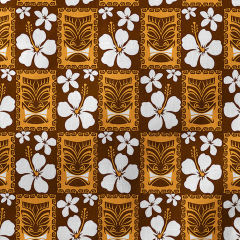 Tiki Mask Pattern Hawaiian Shirt, Floral Pattern Shirt - The Palmix