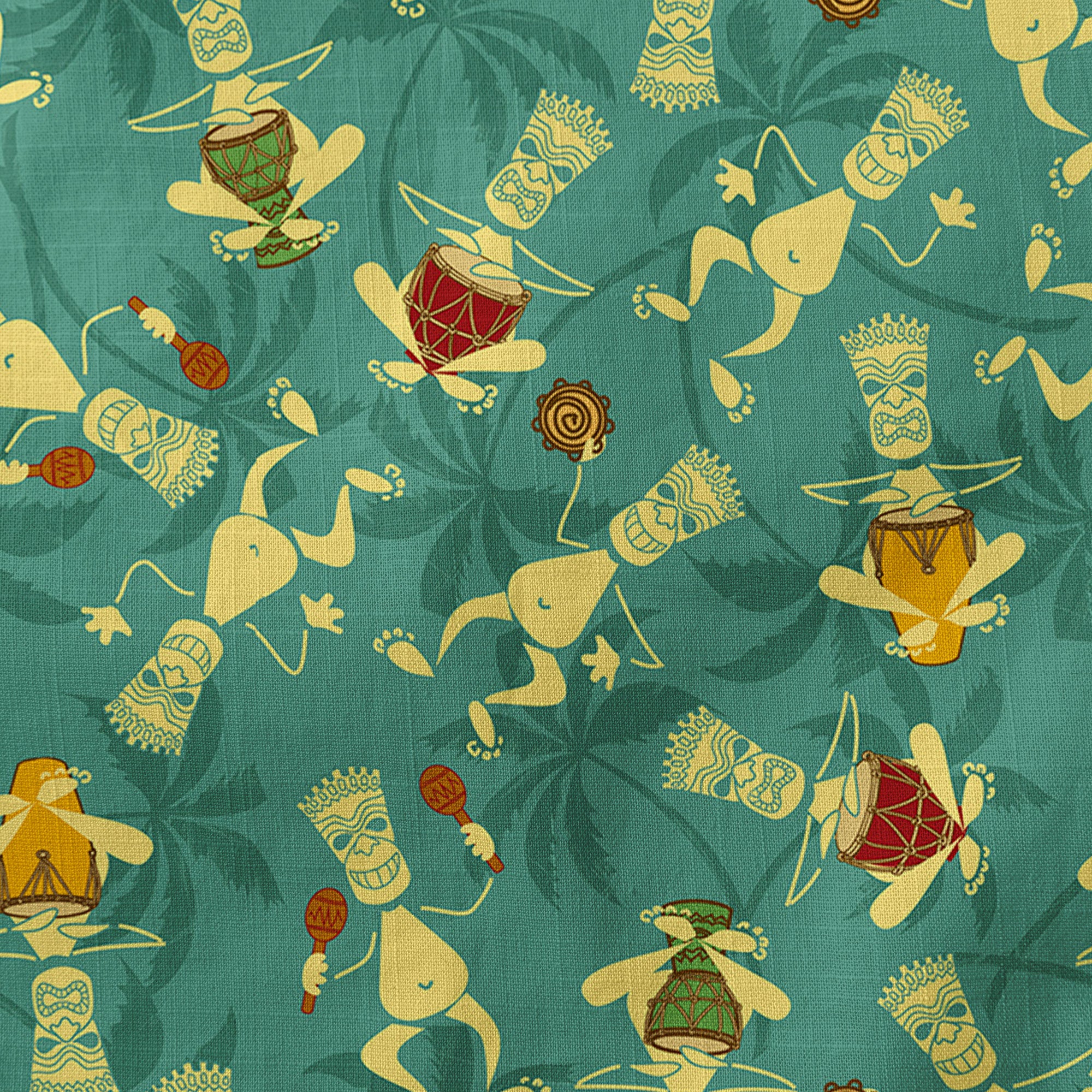 Tiki Mask Pattern Hawaiian Shirt, Floral Pattern Shirt - The Palmix