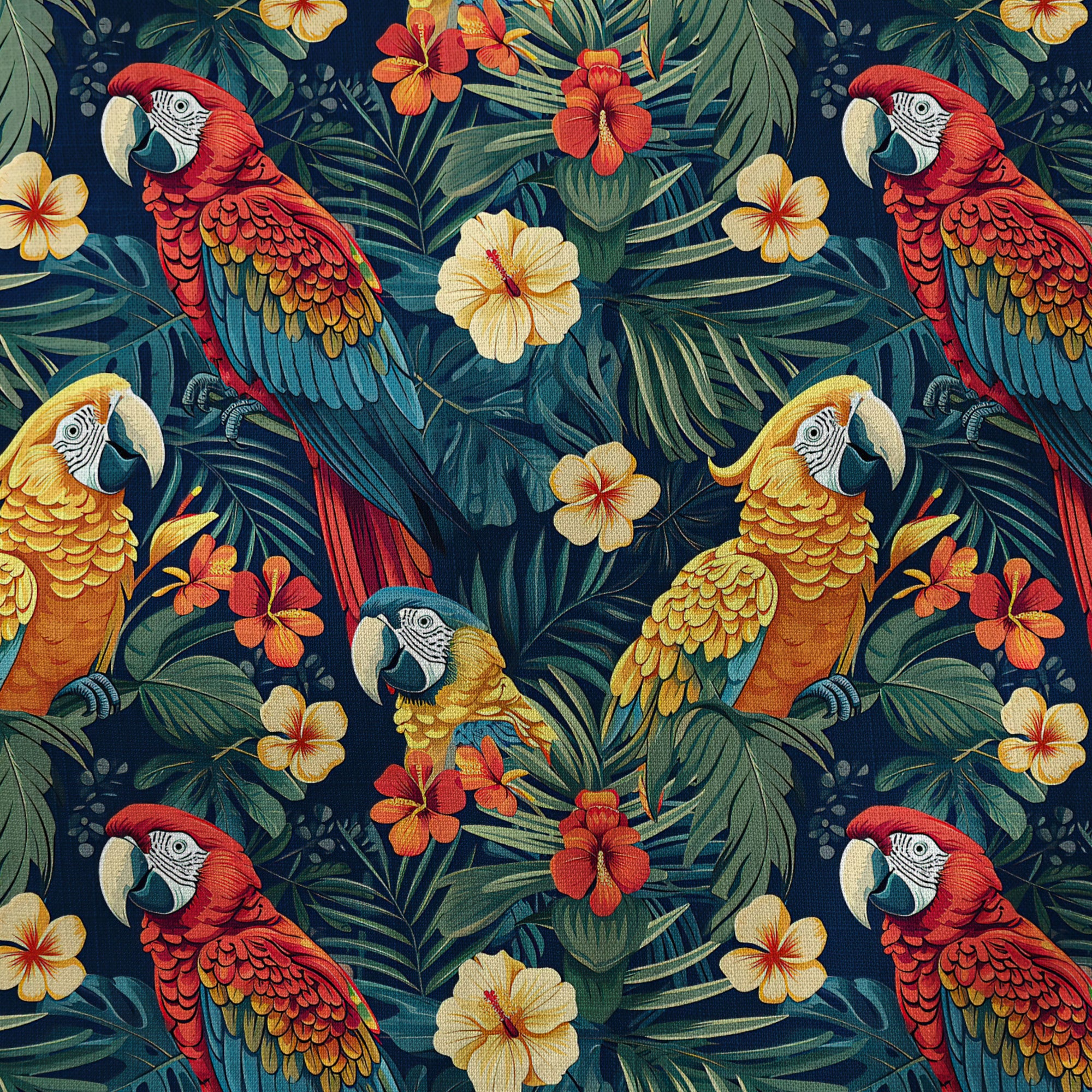 Floral Parrot Summer Beach Hawaiian Shirt, Colorful Parrot Pattern Hawaii Shirt - The Palmix
