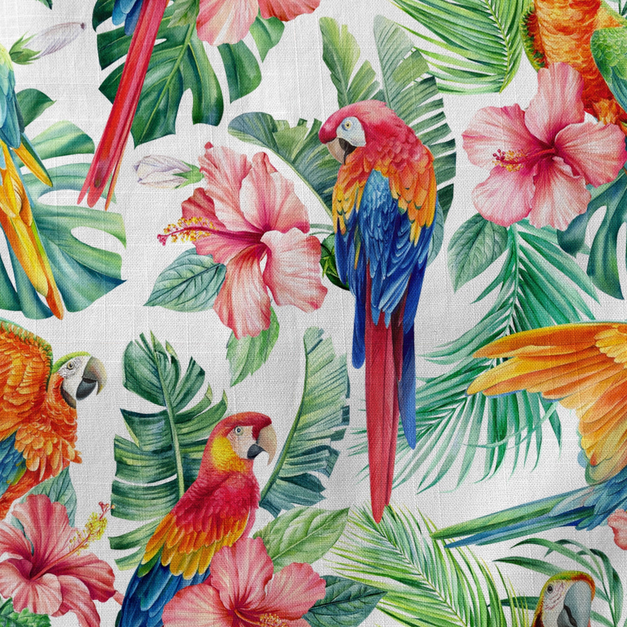Floral Parrot Summer Beach Hawaiian Shirt, Colorful Parrot Pattern Hawaii Shirt - The Palmix