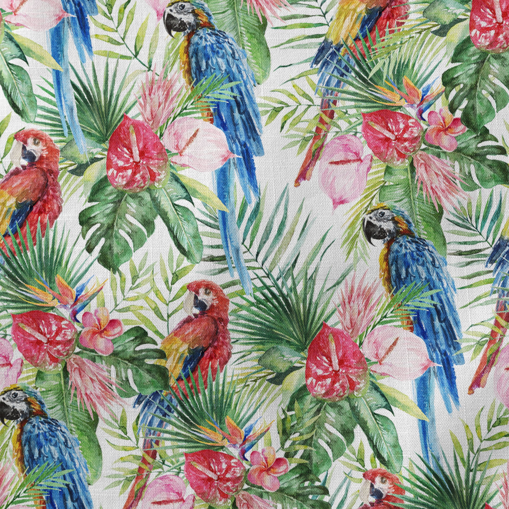 Tropical Parrot Summer Hawaiian Shirt, Colorful Parrot Flowers Pattern Hawaii Shirt - The Palmix