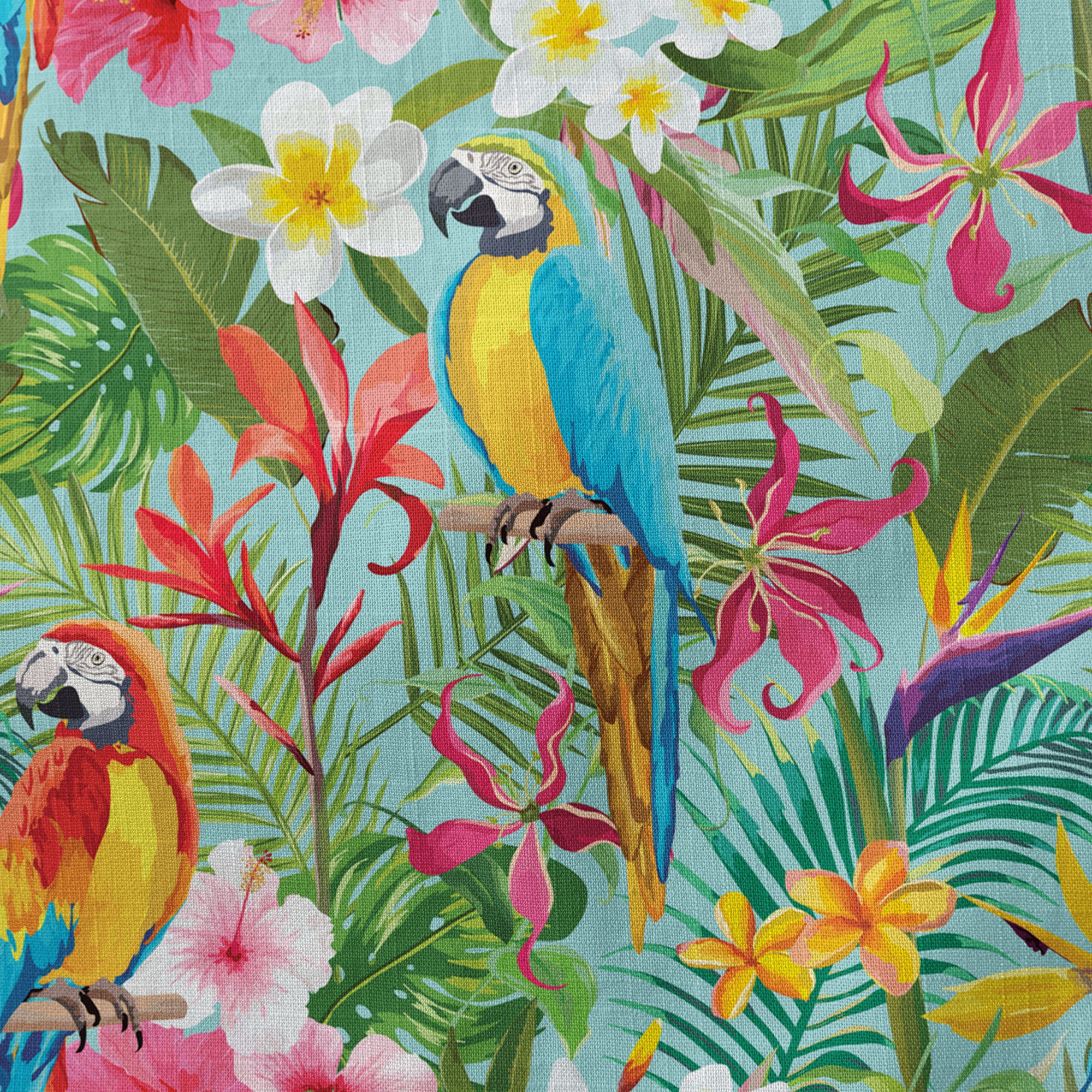 Tropical Parrot Summer Hawaiian Button Down Shirt, Parrot Flowers Pattern Hawaii Shirt - The Palmix