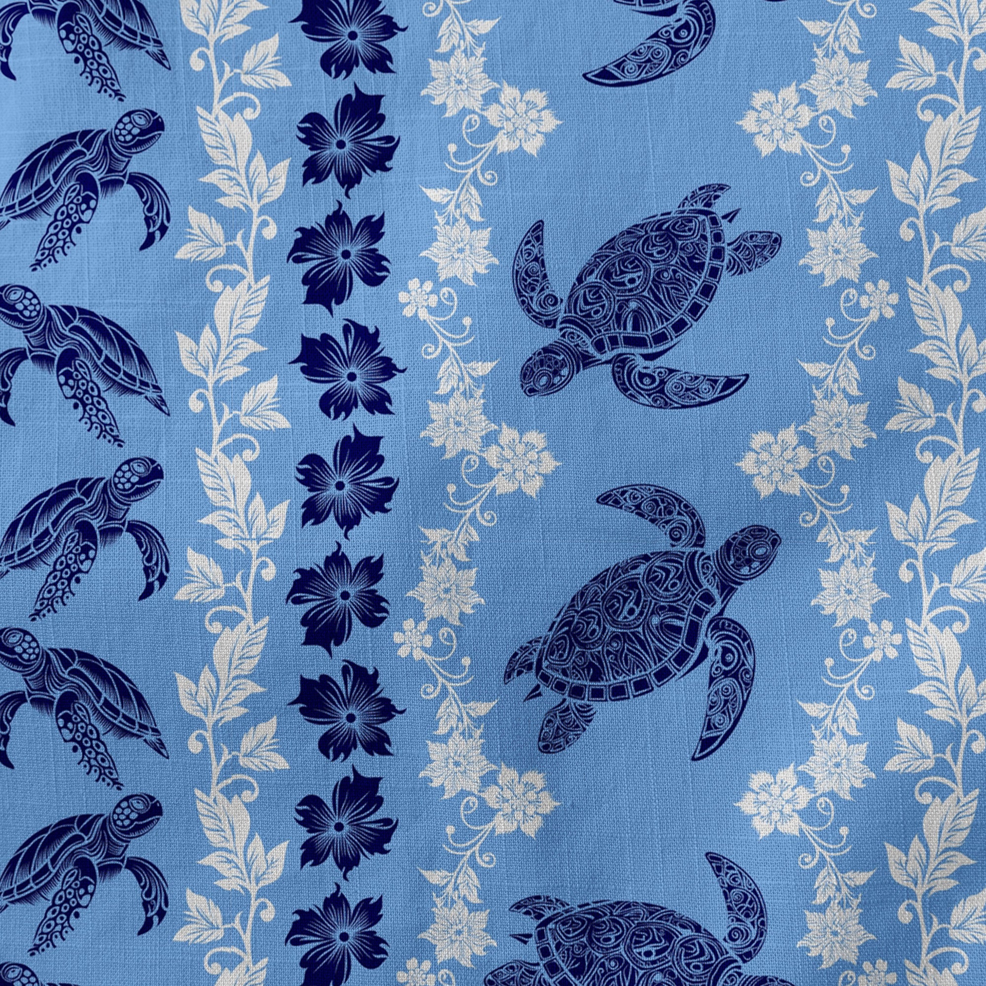 Ocean Animals Women's Hawaiian Shirt, Ocean Theme Hawaiian Print - The Palmix