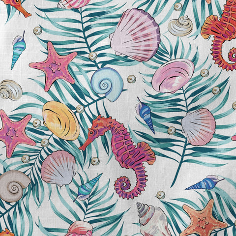 Ocean Animals Women's Hawaiian Shirt, Ocean Theme Hawaiian Print - The Palmix
