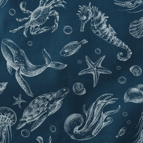 Sea Shells Animal Pattern Hawaii Shirt, Turtle Sea Shells Hawaiian Shirt for Men Women - The Palmix