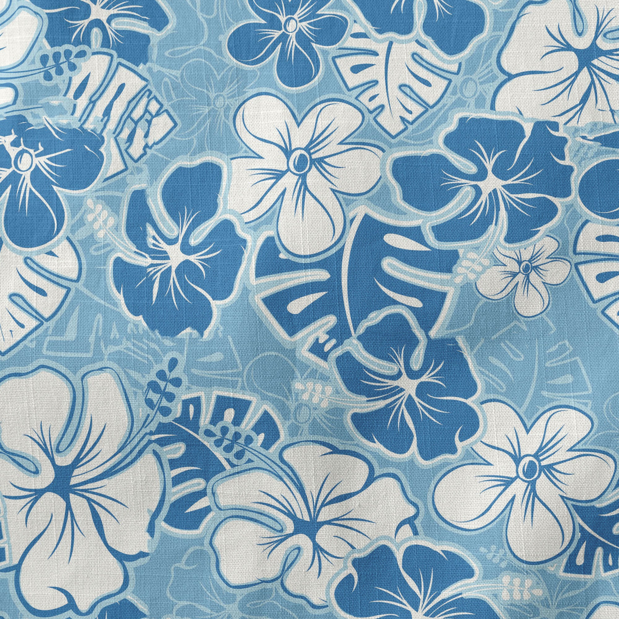 Hibiscus Floral Pattern Hawaiian Button Up Long Sleeve Shirt, Sea Hawaii Shirt - The Palmix