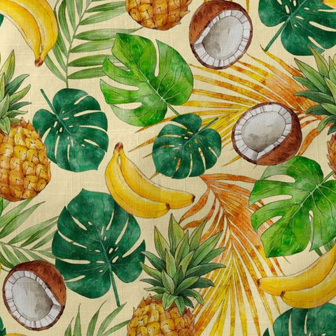 Tropical Fruits Aloha Hawaiian Button Up Long Sleeve Shirt, Summer Beach Aloha Hawaii Shirt - The Palmix