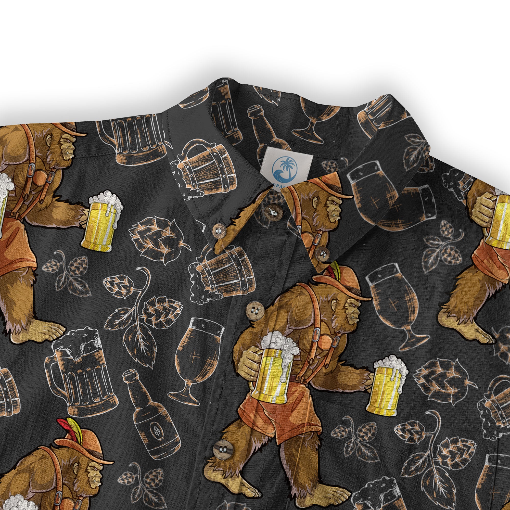 Bigfoot Beer Hawaiian Shirt, Bigfoot Aloha Shirt, Beer Button Up Shirt - The Palmix