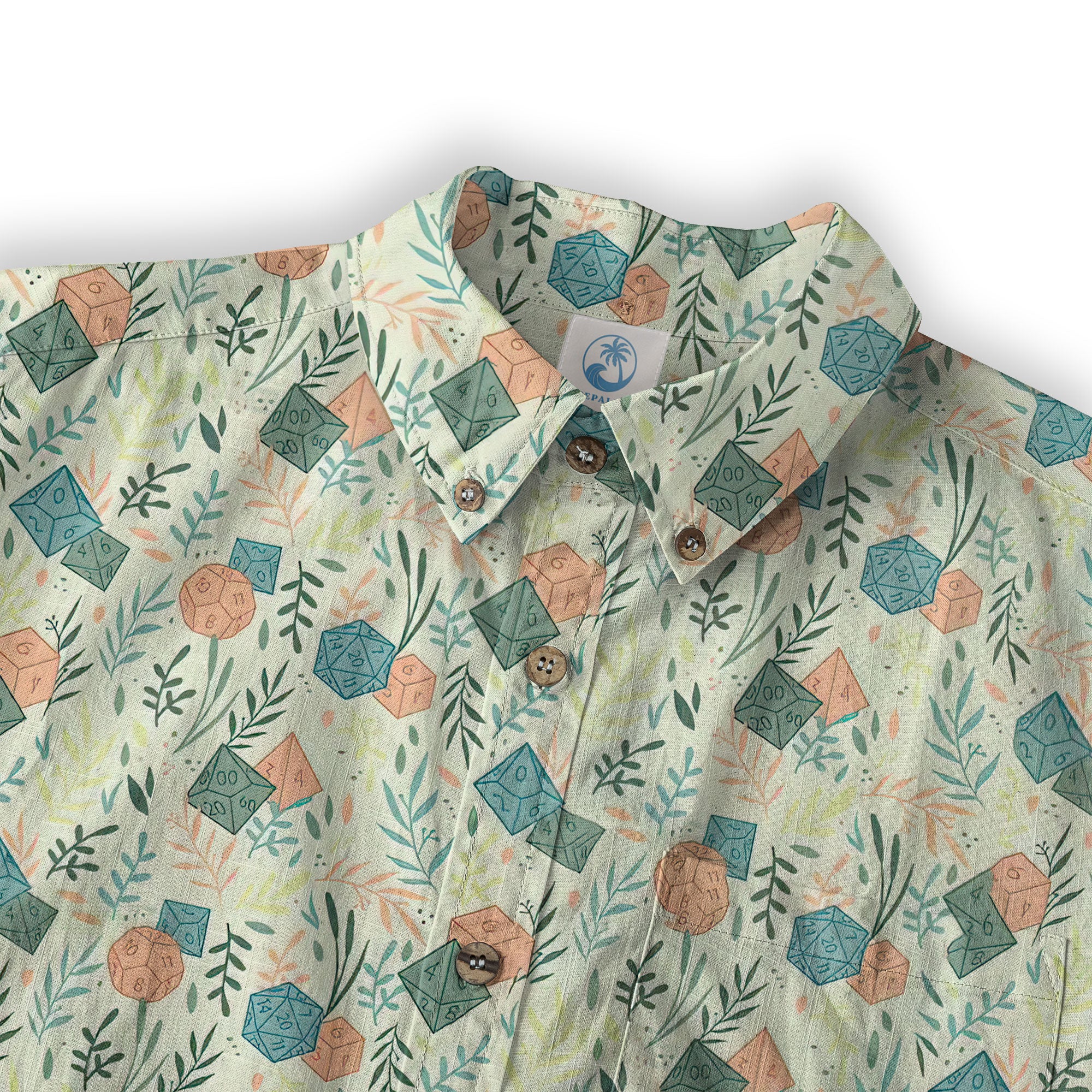 DD Dungeon Master Hawaiian Long Sleeve Shirt Dice Set Tabletop Games Button up Shirt Gifts - The Palmix