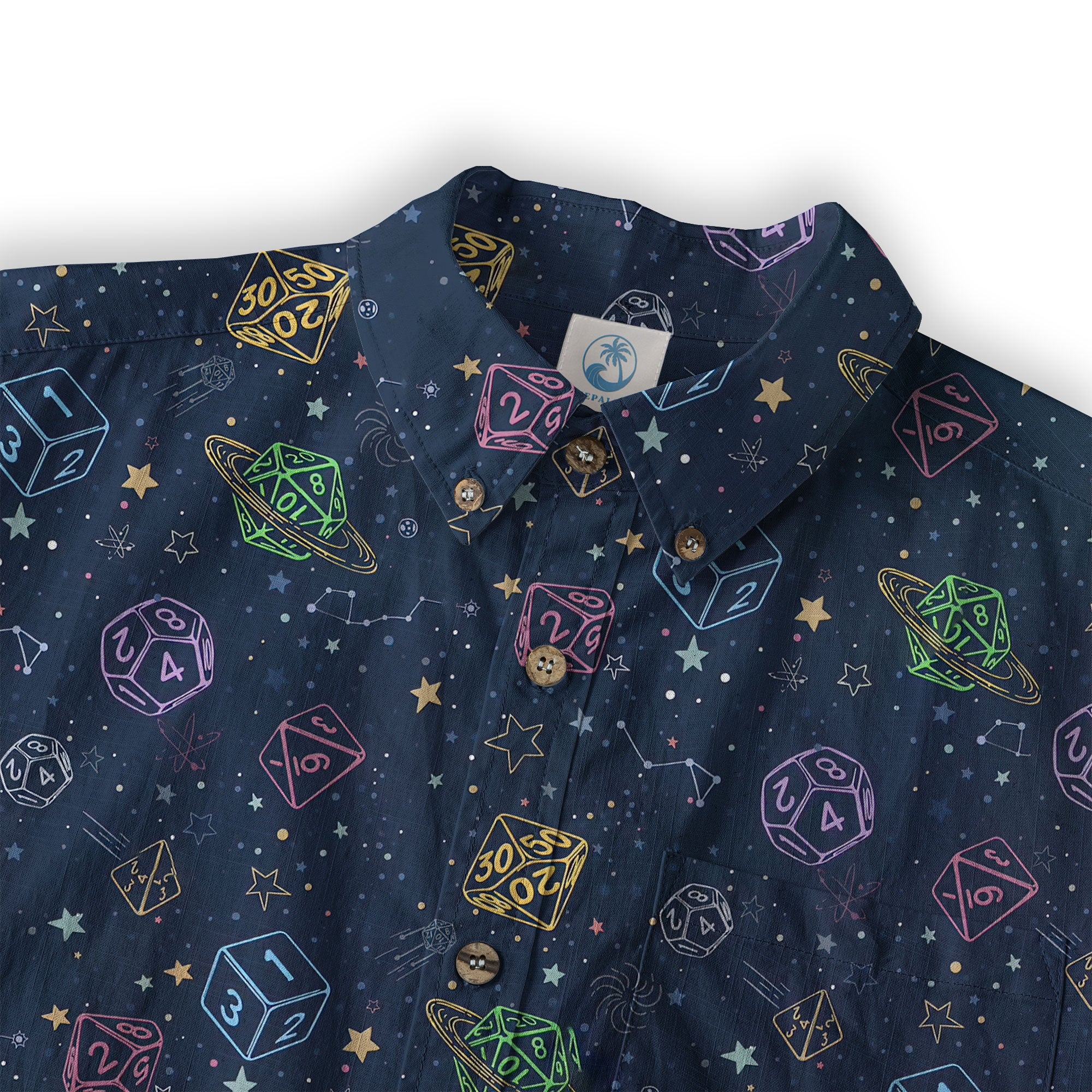 DD Dungeon Master Hawaiian Long Sleeve Shirt Dice Set Tabletop Games Button up Shirt Gifts - The Palmix