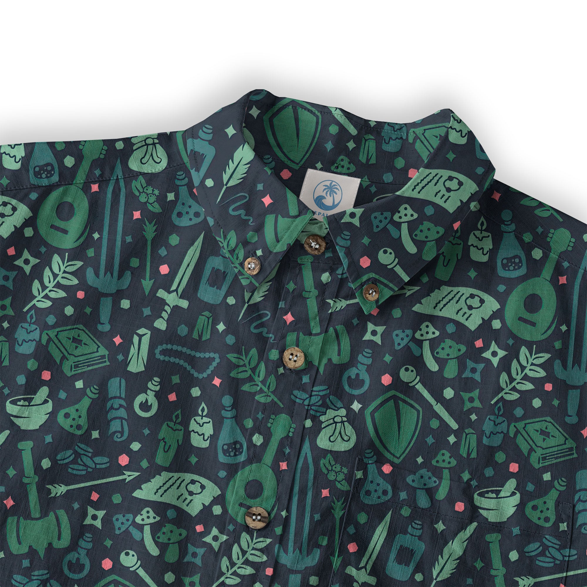 DD Dungeon Master Hawaiian Long Sleeve Shirt Dice Set Tabletop Games Button up Shirt Gifts - The Palmix
