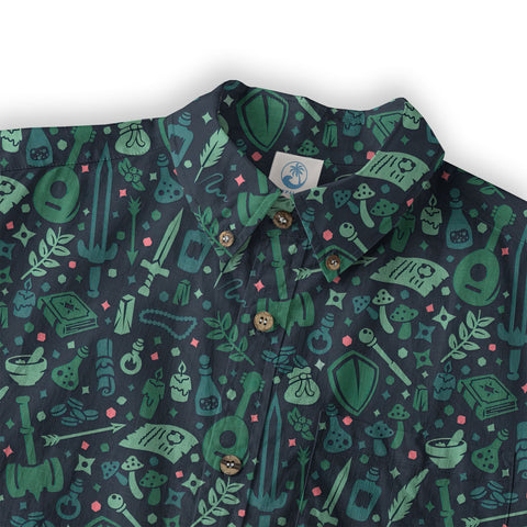 DD Dungeon Master Hawaiian Long Sleeve Shirt Dice Set Tabletop Games Button up Shirt Gifts - The Palmix