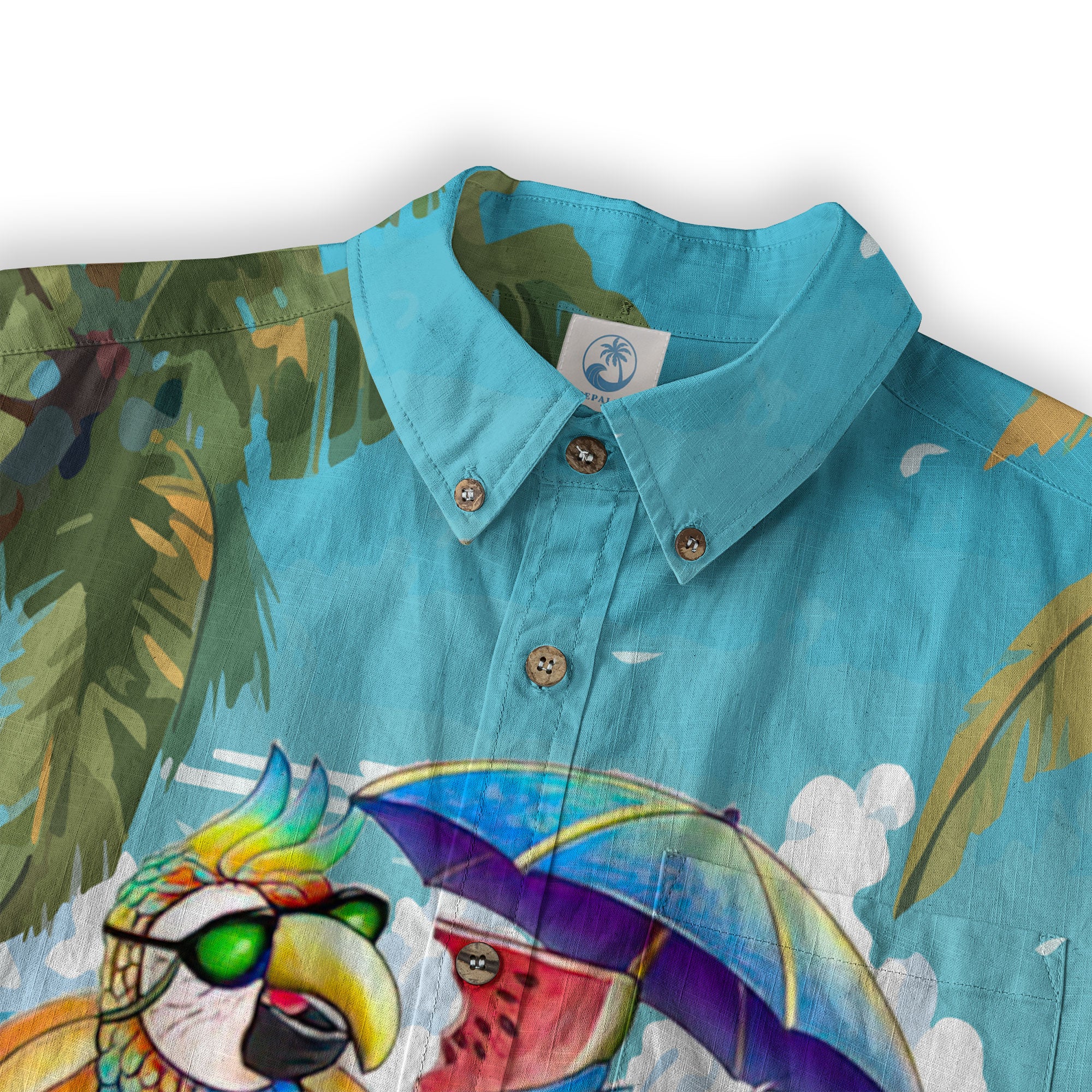 Parrot Hawaiian Long Sleeve Shirt for Men Women, Summer Hawaiian Beach Shirt - The Palmix