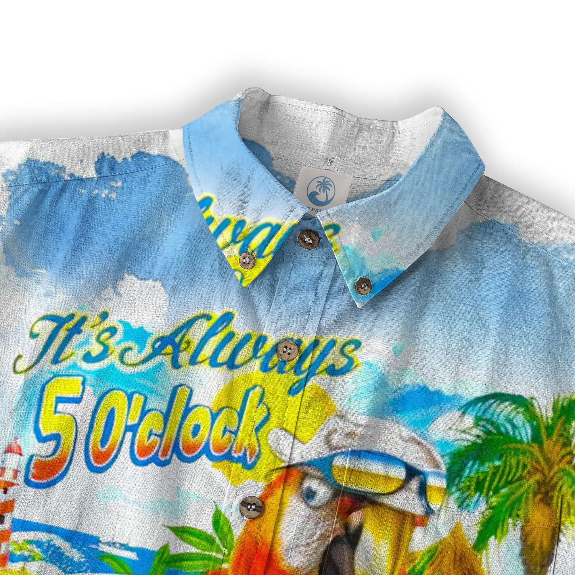 Parrot Hawaiian Long Sleeve Shirt, Parrot Summer Hawaiian Beach Long Shirt - The Palmix