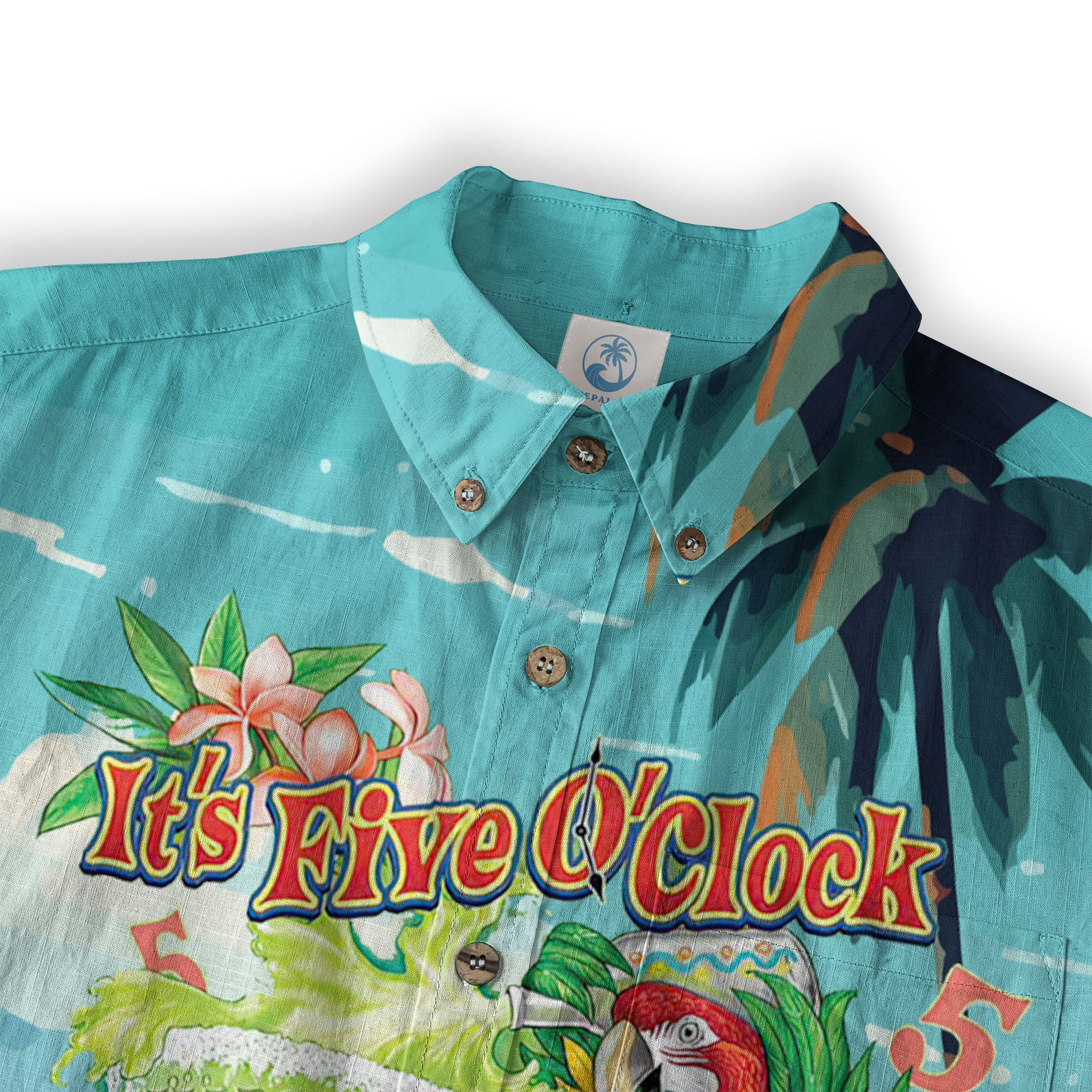 Parrot Hawaiian Long Sleeve Shirt for Men Women, Summer Hawaiian Beach Shirt - The Palmix