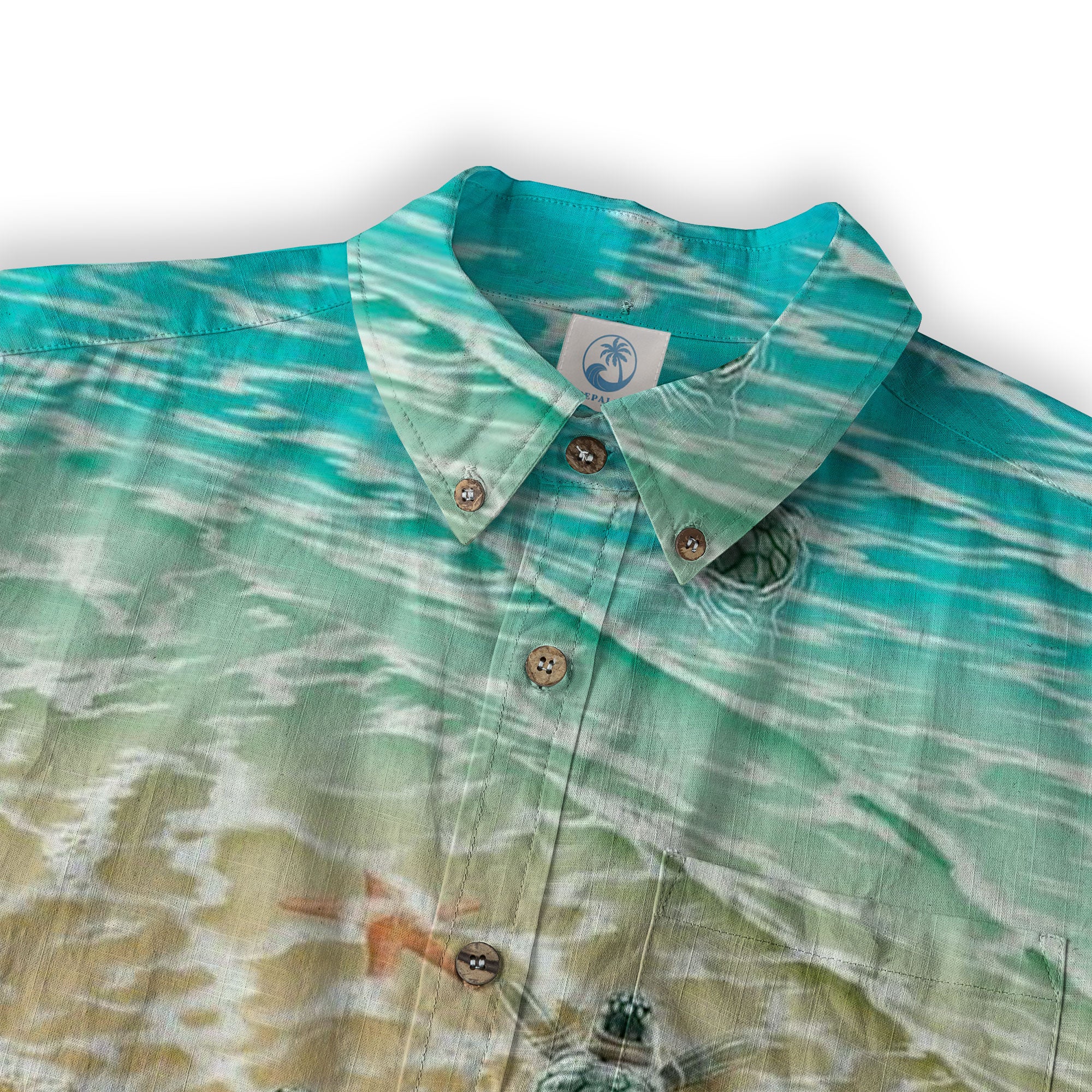 Turtle Mens Hawaiian Long Sleeve Shirt, Turtle Casual Button Down Long Sleeve - The Palmix