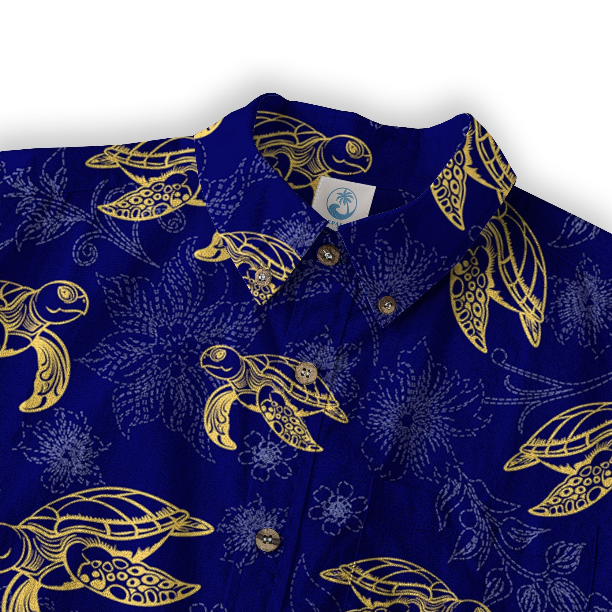 Turtle Hawaiian Long Sleeve Shirt for Men, Ocean Hawaiian Long Shirt - The Palmix