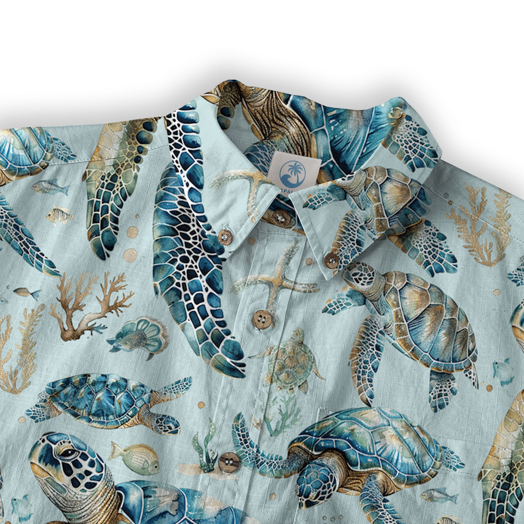 Tropical Turtle Hawaiian Shirts for Men Women, Sea Turtle Aloha Summer Beach Shirt - The Palmix