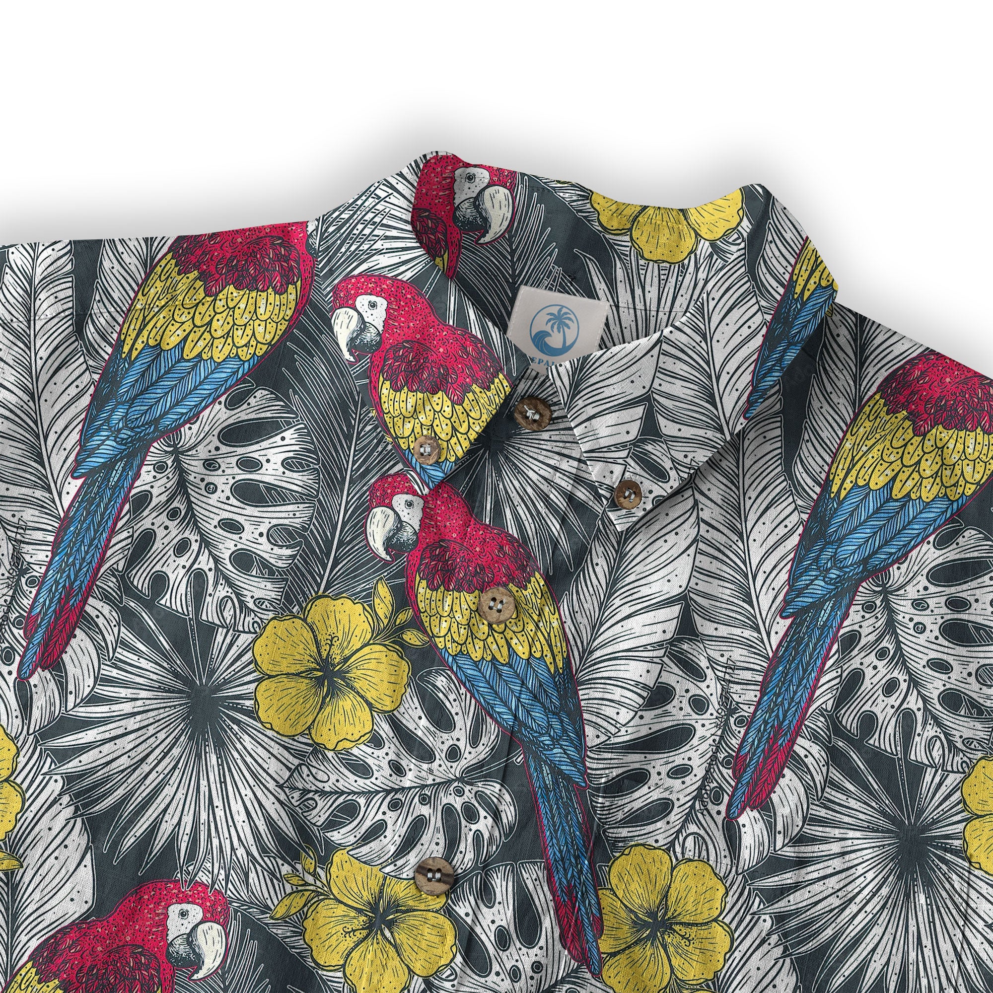 Floral Parrot Summer Beach Hawaiian Shirt, Colorful Parrot Pattern Hawaii Shirt - The Palmix