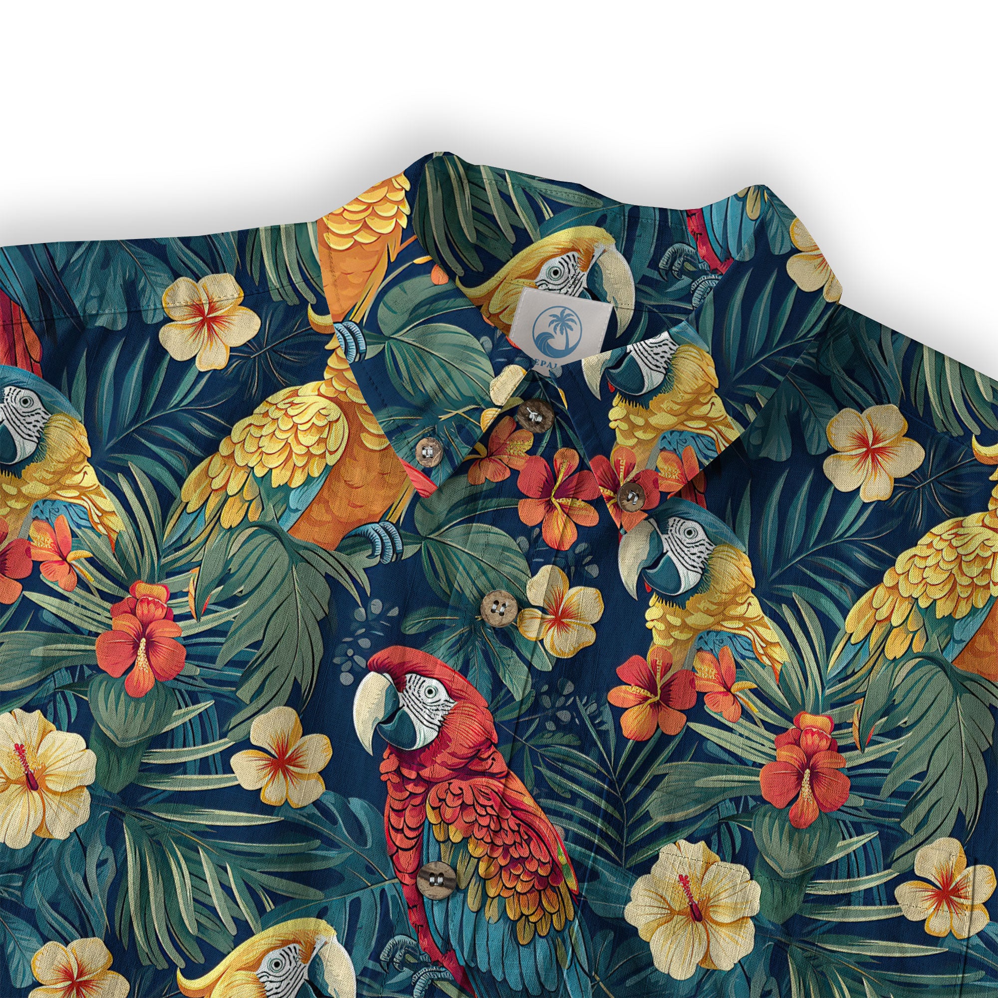Floral Parrot Summer Beach Hawaiian Shirt, Colorful Parrot Pattern Hawaii Shirt - The Palmix