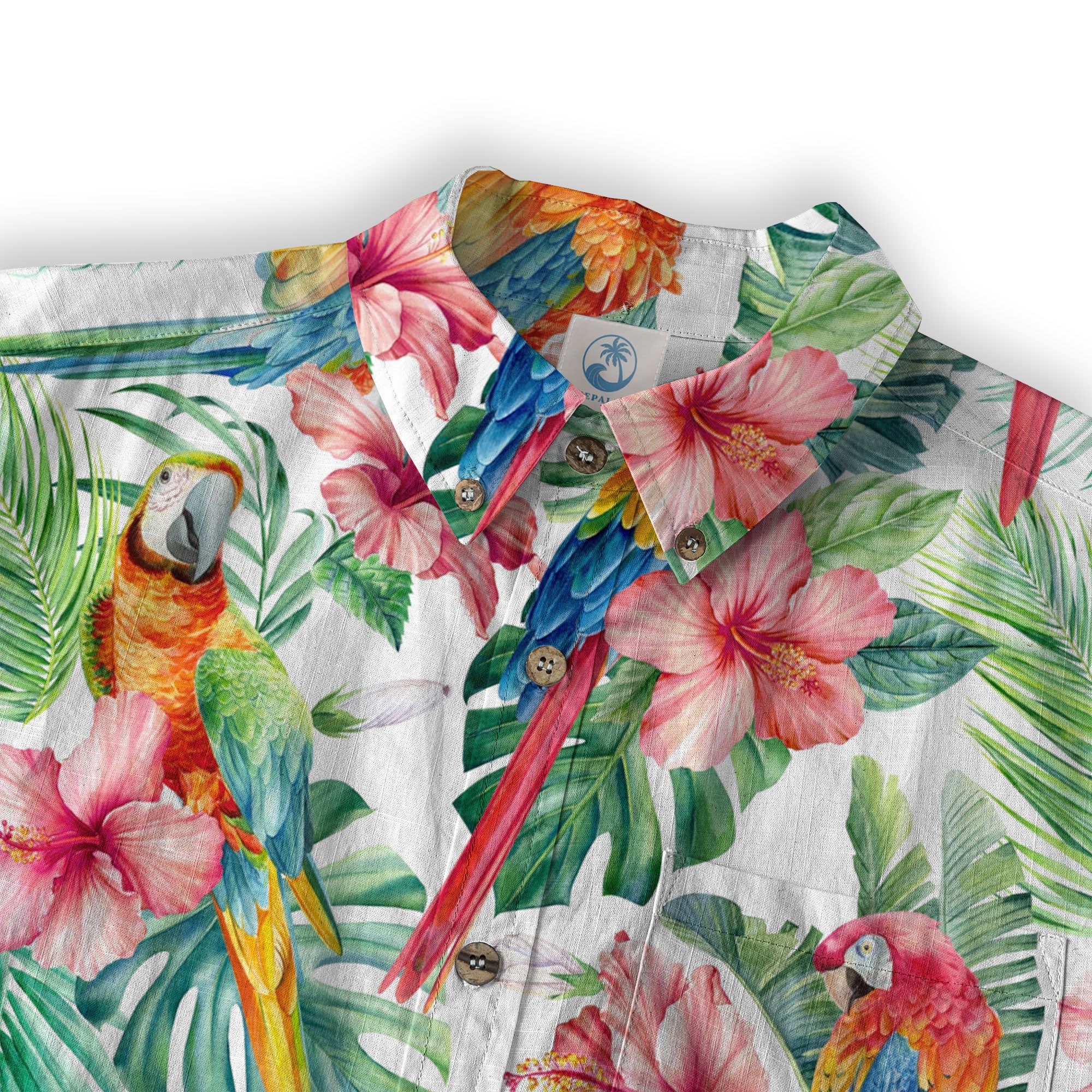 Floral Parrot Summer Beach Hawaiian Shirt, Colorful Parrot Pattern Hawaii Shirt - The Palmix