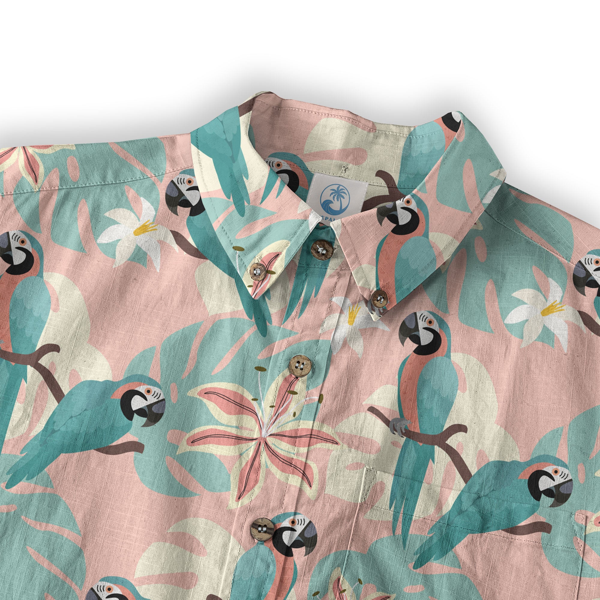 Tropical Parrot Summer Hawaiian Shirt, Colorful Parrot Flowers Pattern Hawaii Shirt - The Palmix