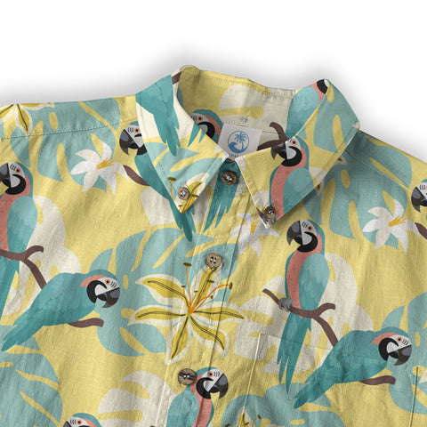 Tropical Parrot Summer Hawaiian Shirt, Colorful Parrot Flowers Pattern Hawaii Shirt - The Palmix