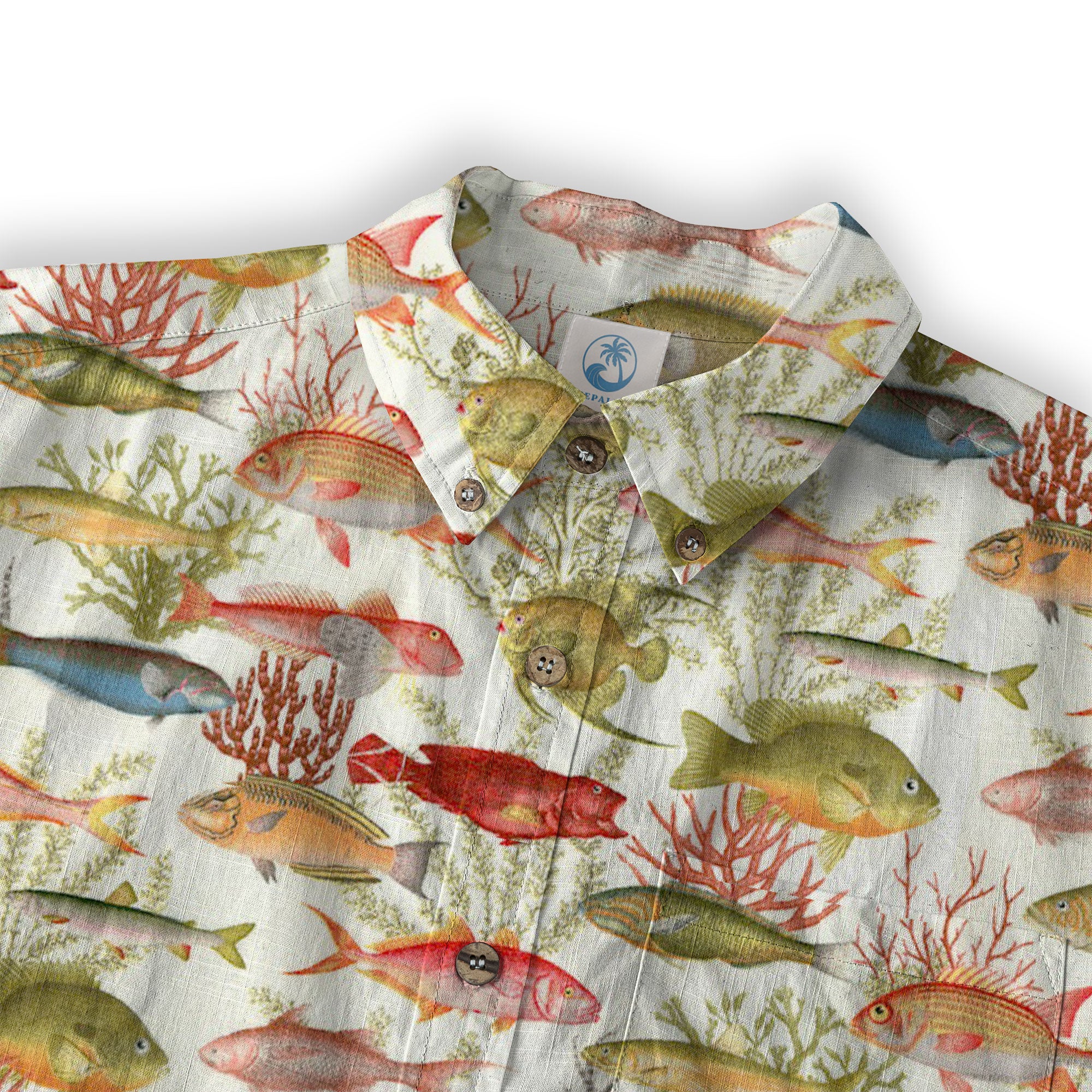 Sea Ocean Fish Women's Hawaiian Shirt, Sea Ocean Fish Print - The Palmix
