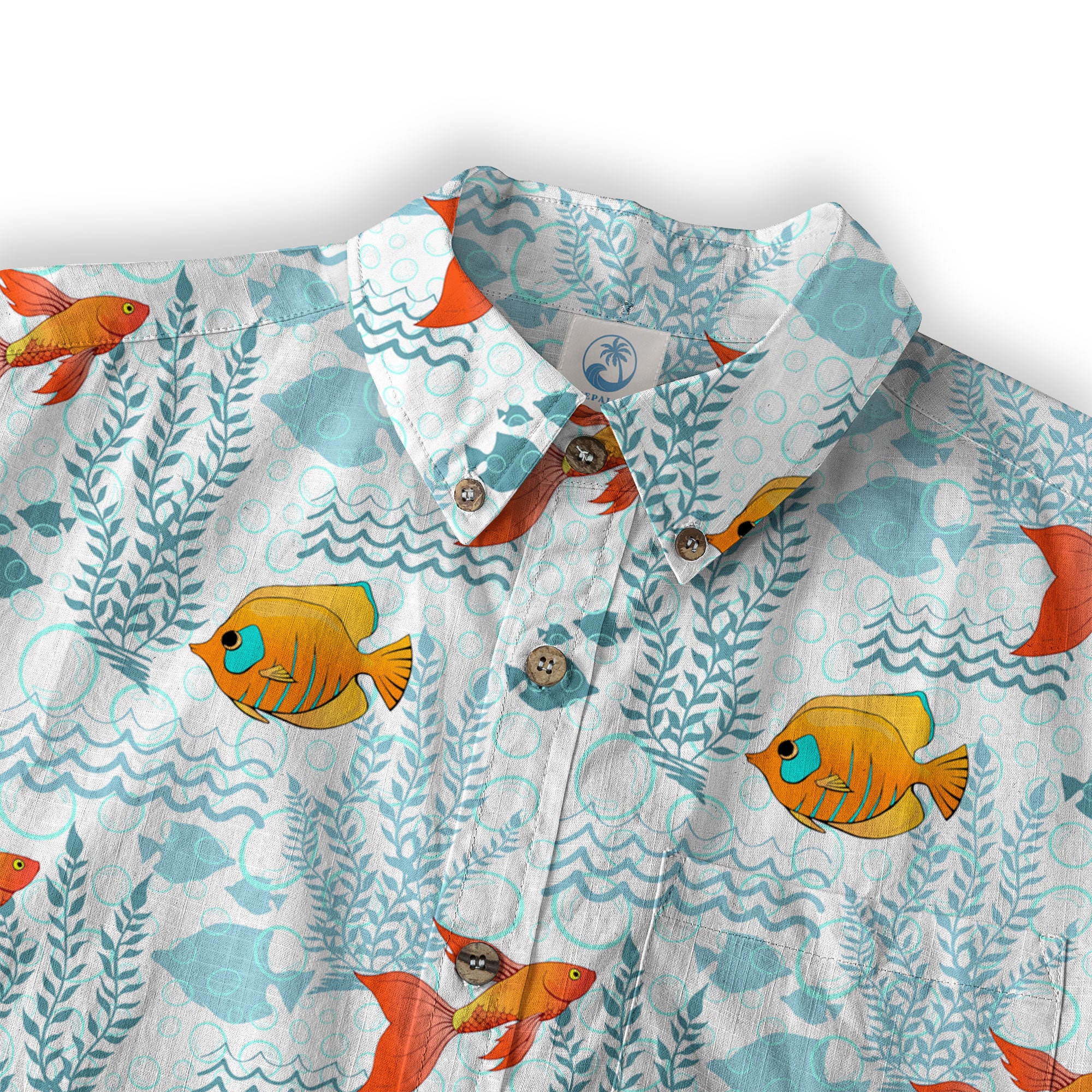 Sea Ocean Fish Women's Hawaiian Shirt, Sea Ocean Fish Print - The Palmix
