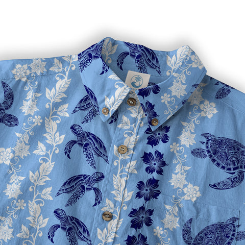 Ocean Animals Women's Hawaiian Shirt, Ocean Theme Hawaiian Print - The Palmix