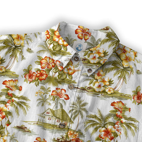 Maori Pattern Short Sleeve Luau Beach Aloha Hawaiian Shirt, Vintage Hawaiian Pattern Shirt - The Palmix