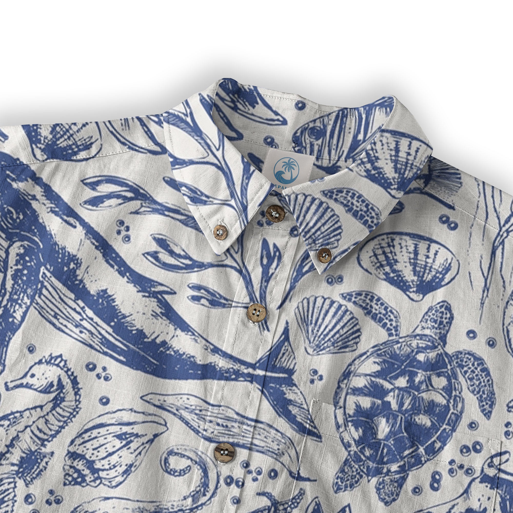 Ocean Animal Pattern Hawaii Shirt, Turtle Hawaiian Shirt for Men Women - The Palmix