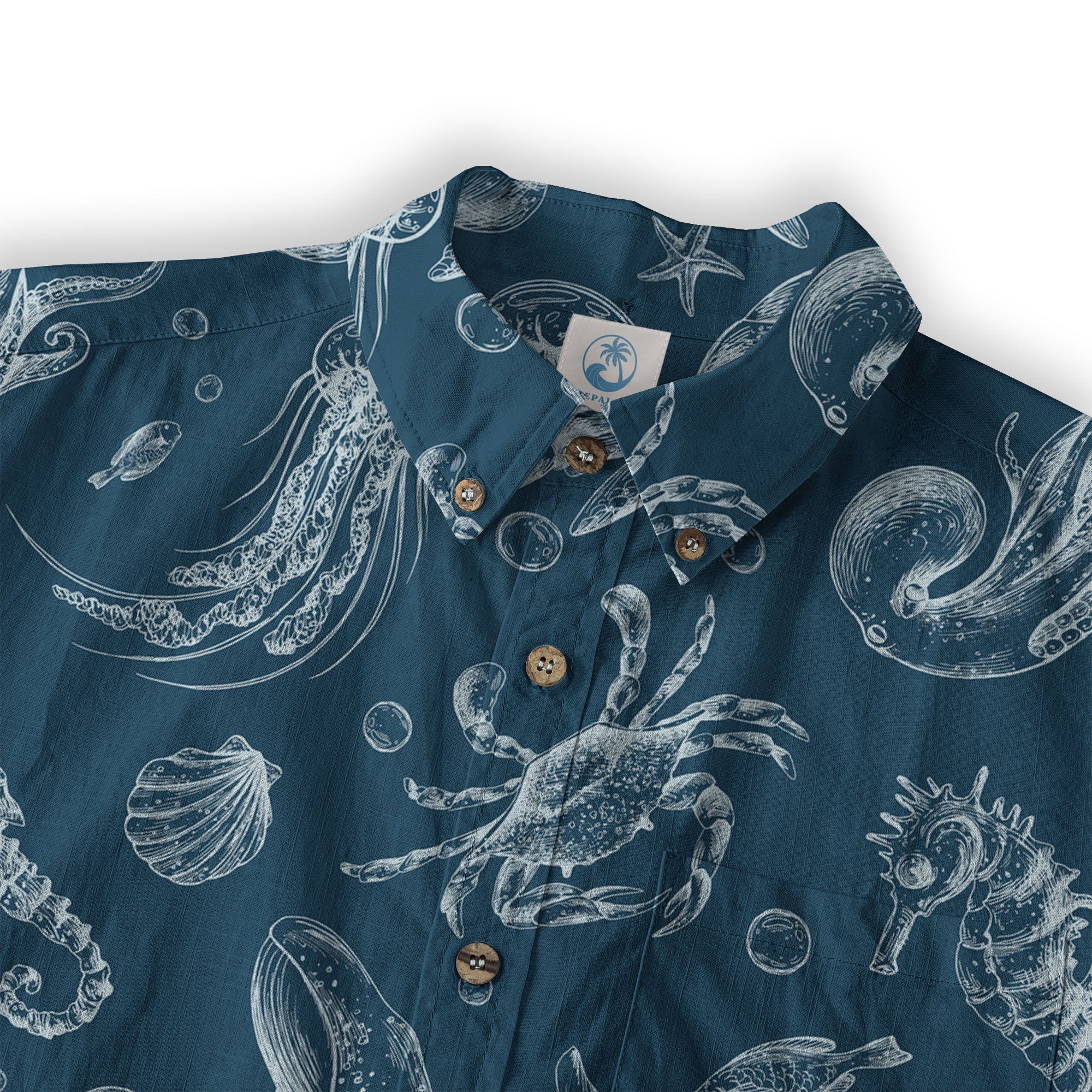 Sea Shells Animal Pattern Hawaii Shirt, Turtle Sea Shells Hawaiian Shirt for Men Women - The Palmix