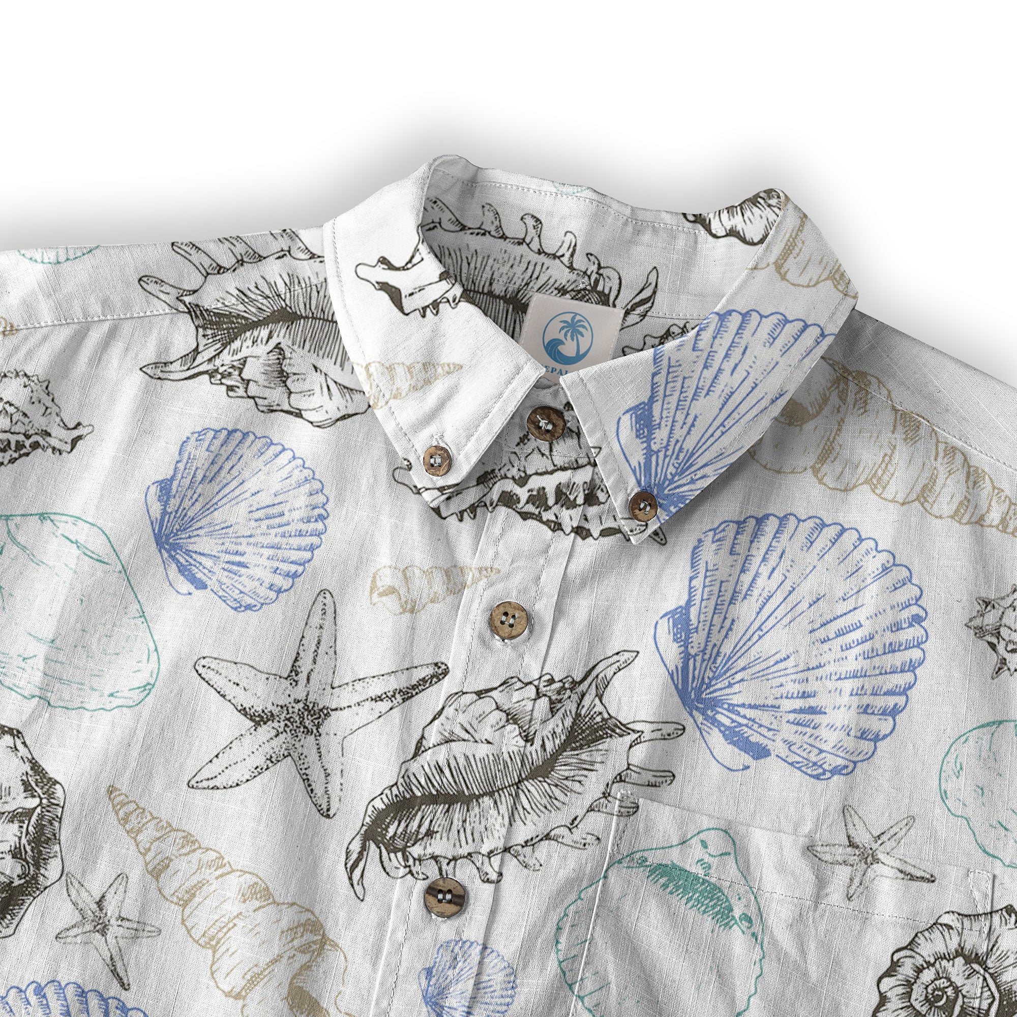 Sea Shells Animal Pattern Hawaii Shirt, Turtle Sea Shells Hawaiian Shirt for Men Women - The Palmix