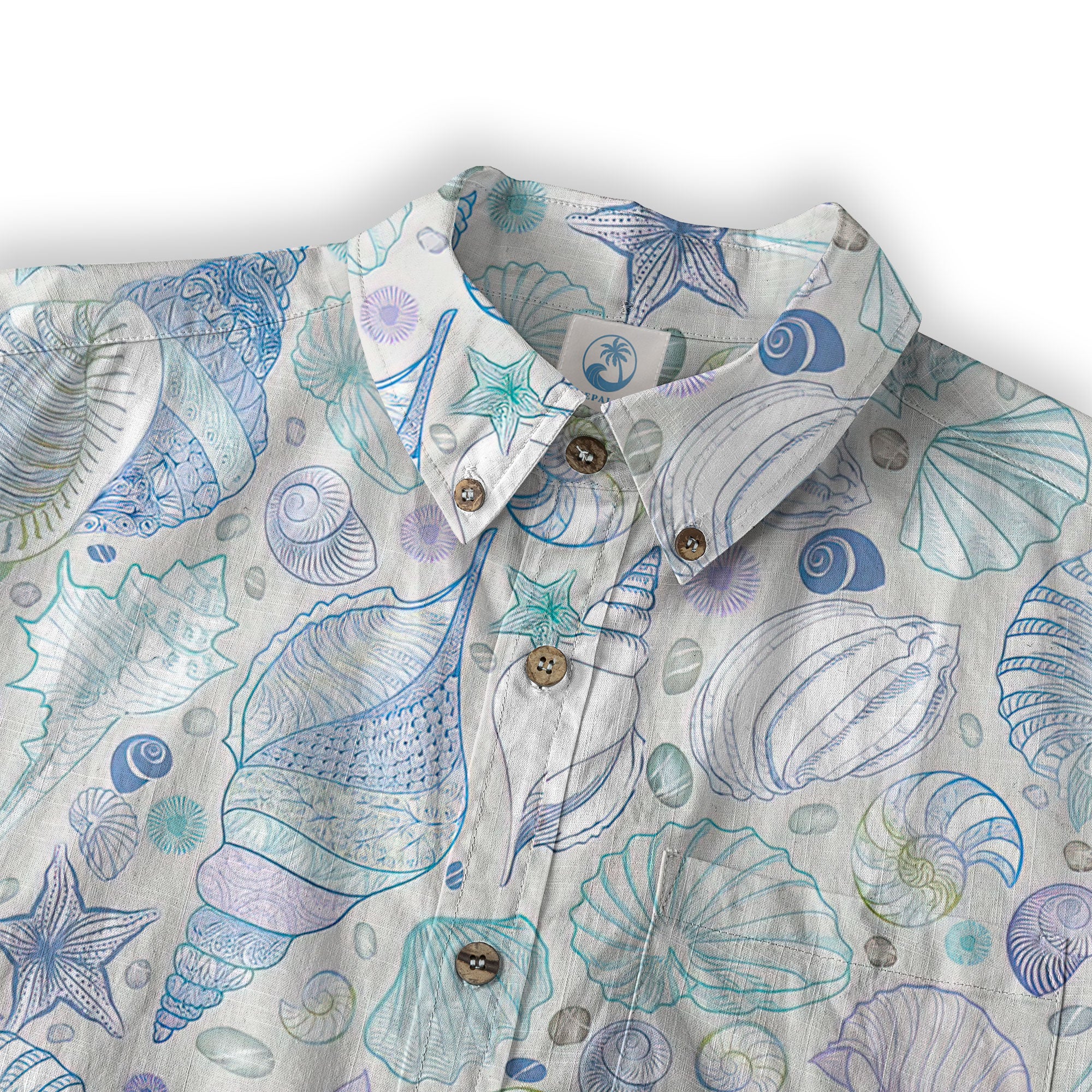 Sea Shells Animal Pattern Hawaii Shirt, Turtle Sea Shells Hawaiian Shirt for Men Women - The Palmix